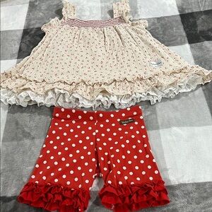Cherry print top and Polka Dot Shorts